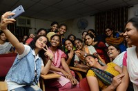 London Babulu Movie Team at AVN College Vizag